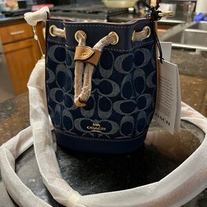 ❌SOLD❌Coach Denim Blue Mini Bucket Bag